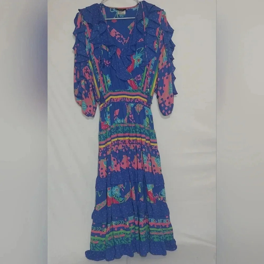 Vintage 80's Diane Fres Georgetown Dress, Size M